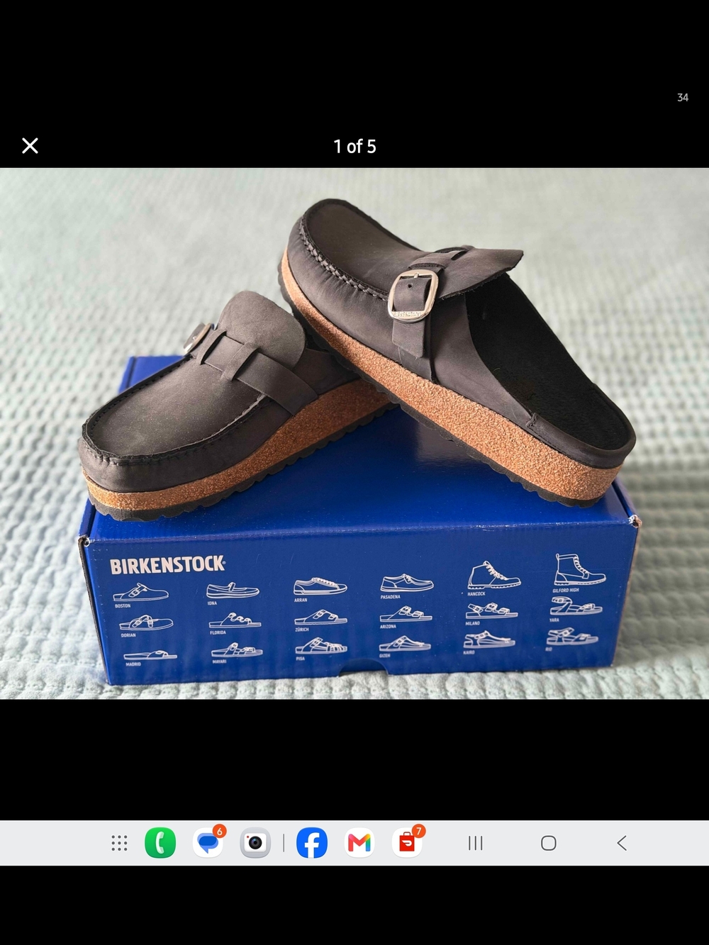 Birkenstock Brown Leather Mule Clogs with Cork Platform